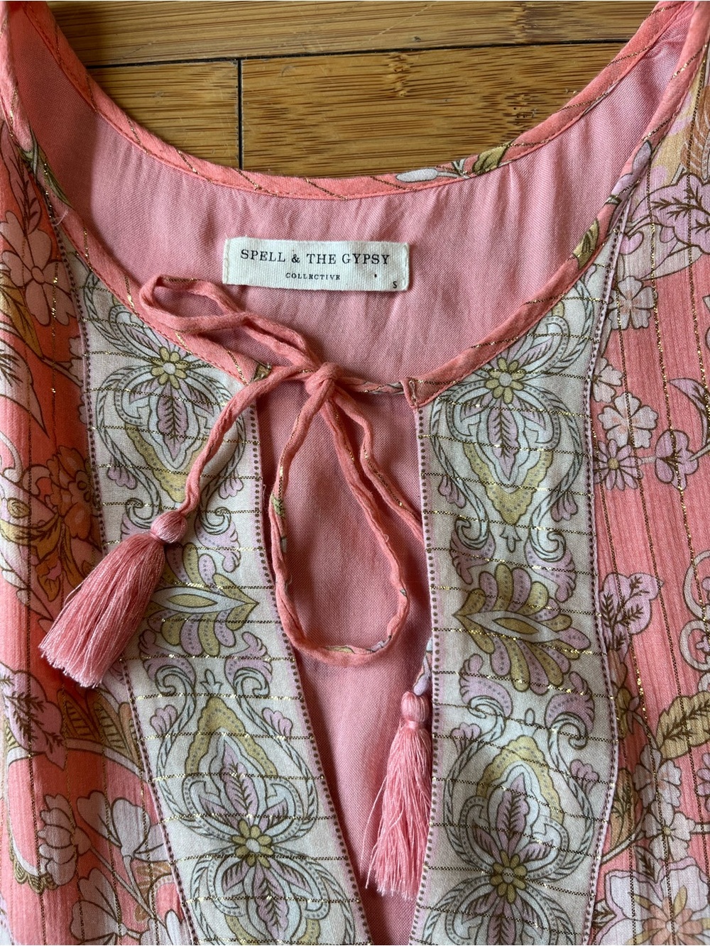 Spell & the Gypsey Hendrix Boho Romantic Midi Dress in Pink Floral - Picture 4 of 10